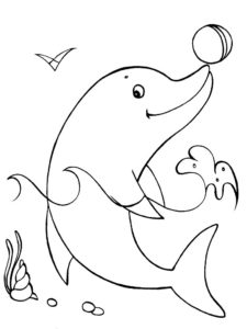 Дельфин картинки раскраски (9)