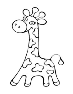 Жираф картинки раскраски (10)