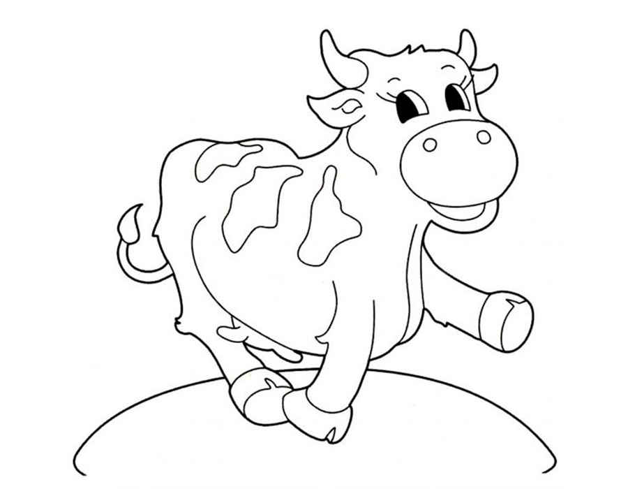 Корова картинки раскраски (1)