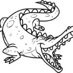 Крокодил картинки раскраски (9)