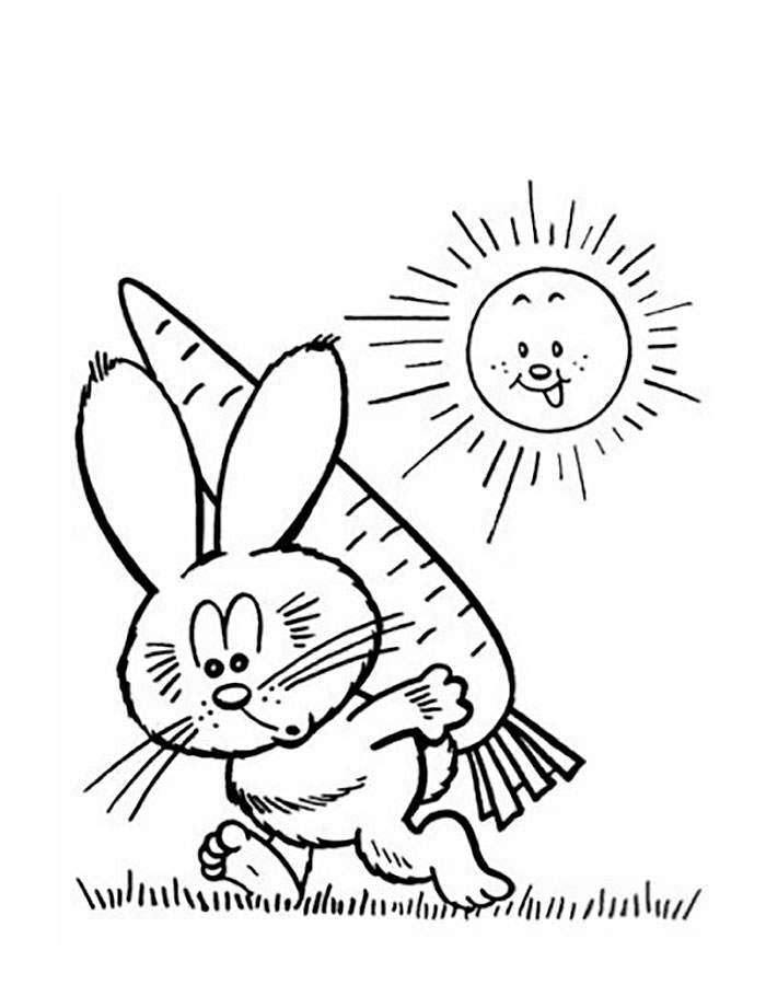 Кролик картинки раскраски (13)