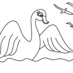 Лебедь картинки раскраски (8)