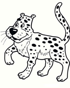 Леопард картинки раскраски (12)
