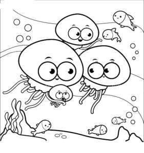 Медуза картинки раскраски (10)