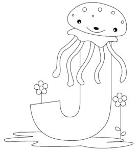 Медуза картинки раскраски (16)