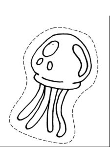 Медуза картинки раскраски (18)