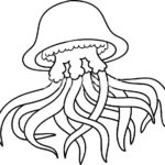 Медуза картинки раскраски (45)
