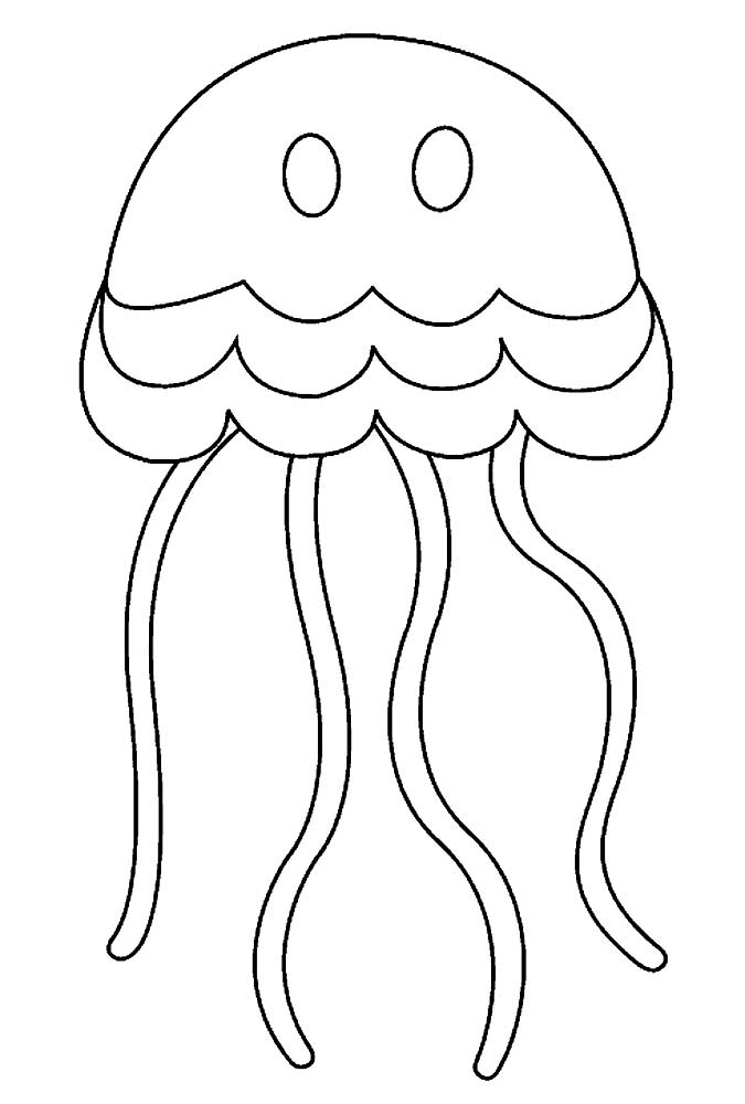 Медуза картинки раскраски (6)