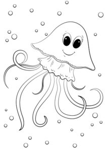 Медуза картинки раскраски (8)