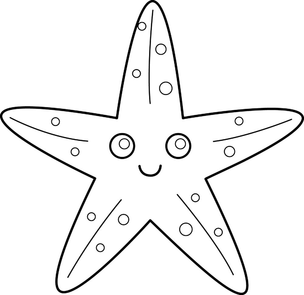 Морская звезда картинки раскраски (18)