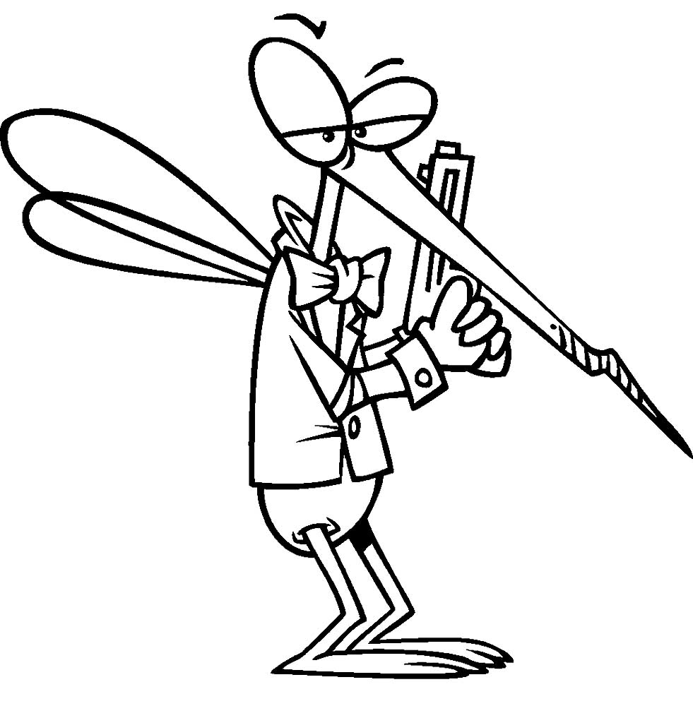 Насекомые комар картинки раскраски (15)