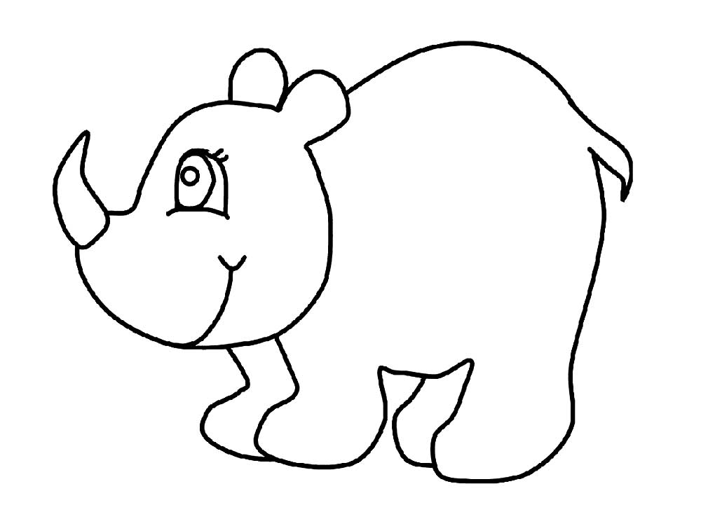 Носорог картинки раскраски (10)