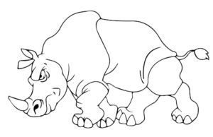 Носорог картинки раскраски (16)