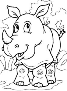 Носорог картинки раскраски (27)