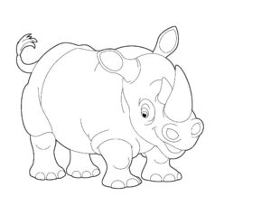Носорог картинки раскраски (30)