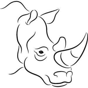 Носорог картинки раскраски (32)