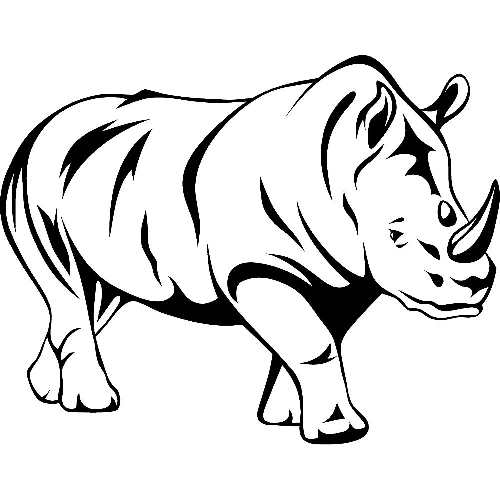 Носорог картинки раскраски (33)