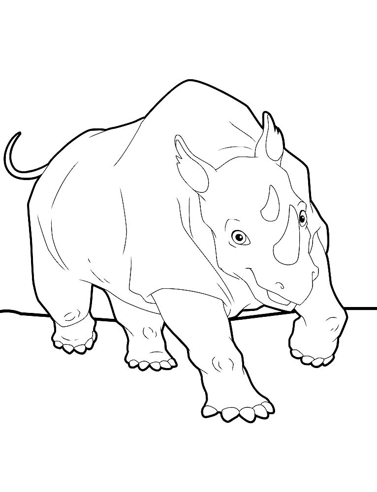 Носорог картинки раскраски (38)