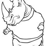 Носорог картинки раскраски (48)