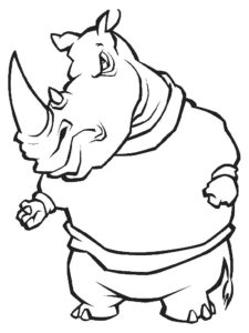 Носорог картинки раскраски (48)