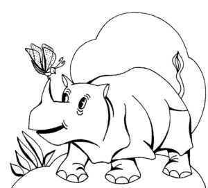 Носорог картинки раскраски (54)