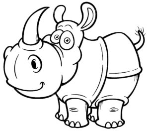 Носорог картинки раскраски (6)
