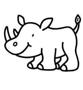 Носорог картинки раскраски (9)