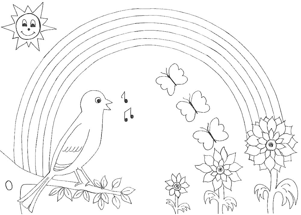 Птицы соловей картинки раскраски (10)