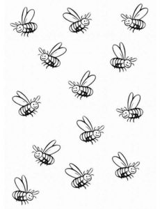 Пчела картинки раскраски (2)