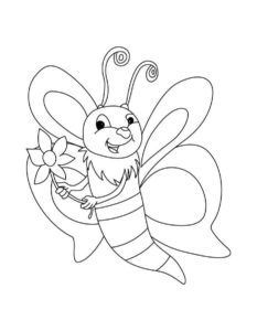 Пчела картинки раскраски (7)