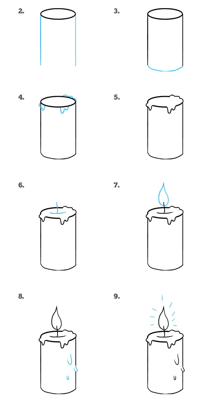 Свеча рисунок карандашом