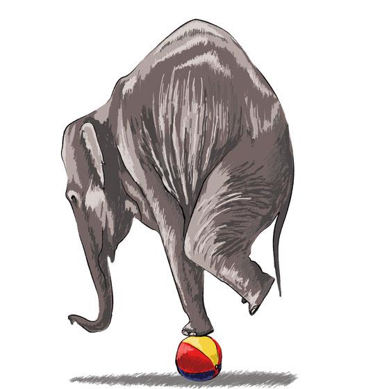 Как научиться рисовать 3D слона на шаре - шаг 8