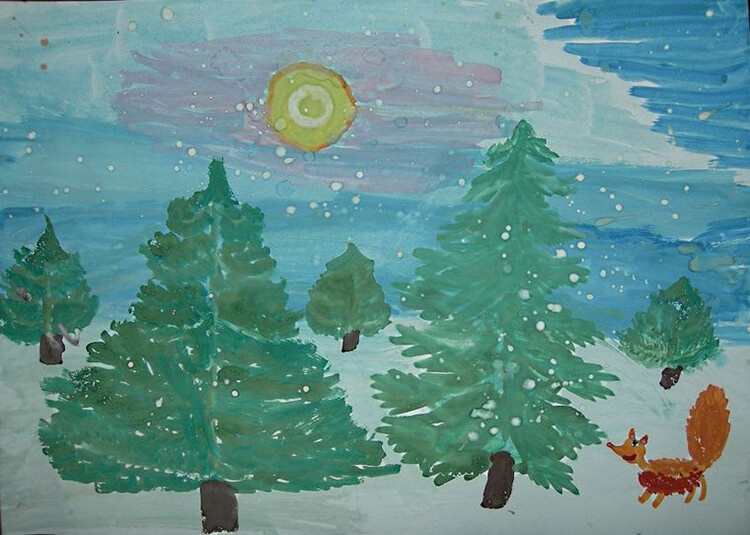 Рисунки на тему зимы: что можно нарисовать красками и карандашами рисунки на тему зимы детские 11 1